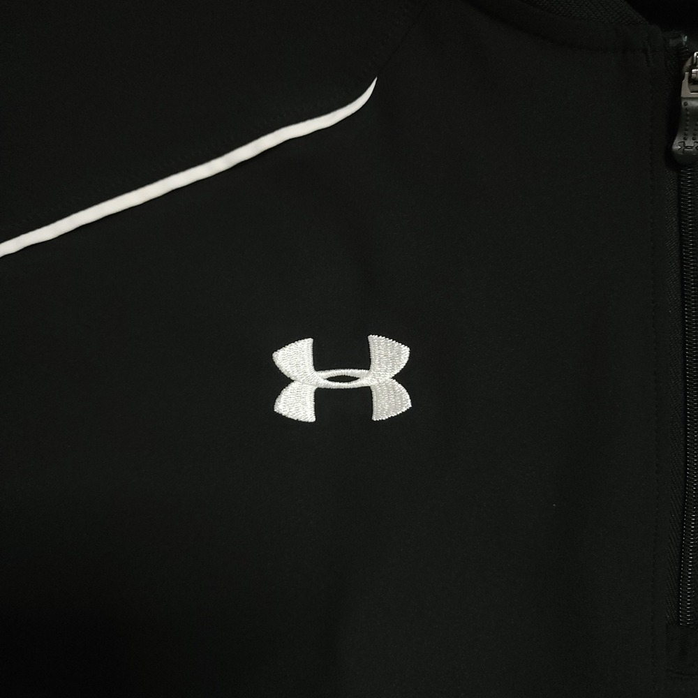 Under Armour Pullover Men Medium Black Mountain Dew Quarter Zip Windbreaker L/S - Picture 4 of 11